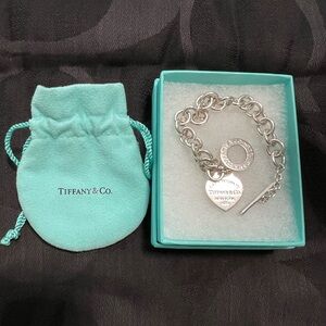 Tiffany & Co. Silver Heart Tag Bracelet 7.5”